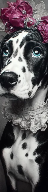 Free dog bookmarks featuring a yearning black and white dog